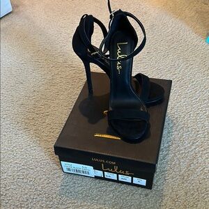 Lulu's Black Ankle Strap Heels